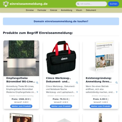 Screenshot einreiseammeldung.de