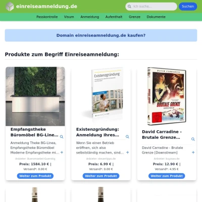 Screenshot einreiseamneldung.de