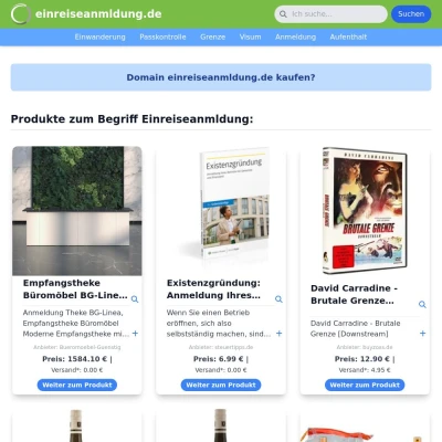 Screenshot einreiseanmldung.de