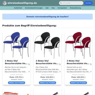 Screenshot einreisebewilligung.de