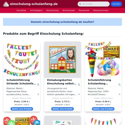 Screenshot einschulung-schulanfang.de