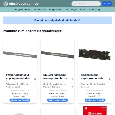 Screenshot einspigotplugin.de