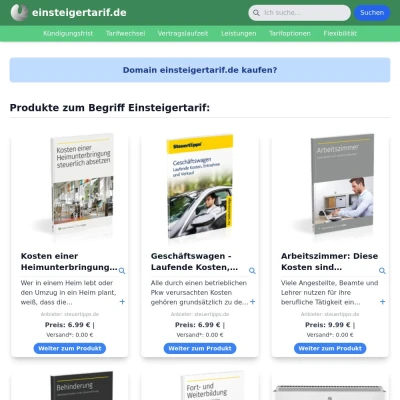 Screenshot einsteigertarif.de