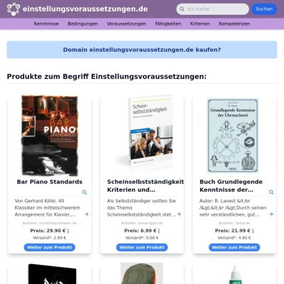 Screenshot einstellungsvoraussetzungen.de