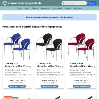 Screenshot einwanderungsgesetz.de