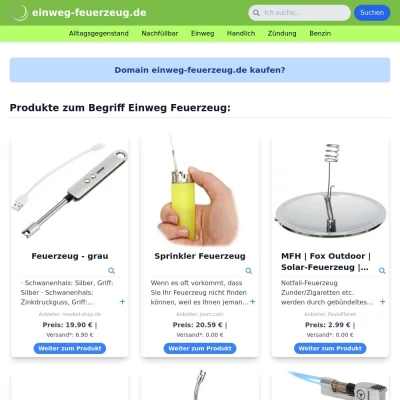 Screenshot einweg-feuerzeug.de