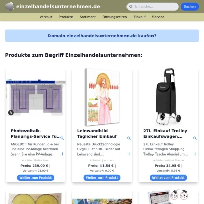 Screenshot einzelhandelsunternehmen.de