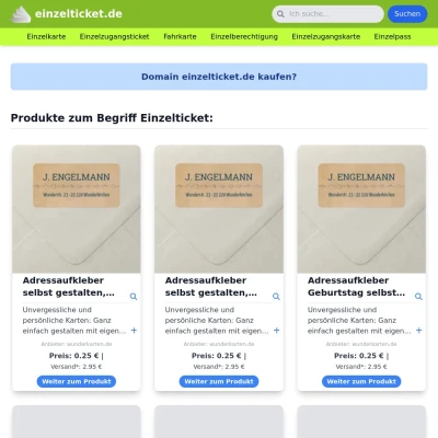 Screenshot einzelticket.de