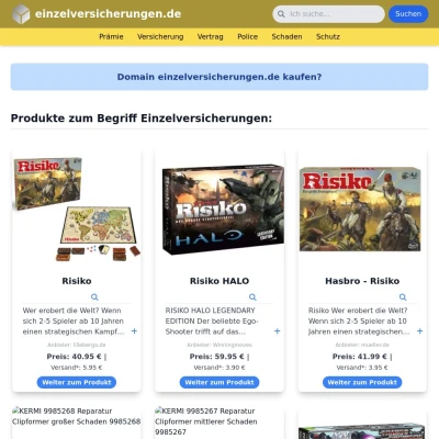 Screenshot einzelversicherungen.de