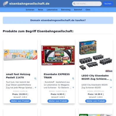 Screenshot eisenbahngesellschaft.de