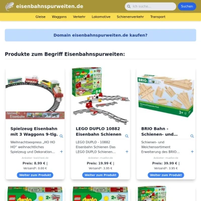 Screenshot eisenbahnspurweiten.de