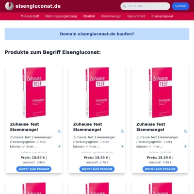 Screenshot eisengluconat.de