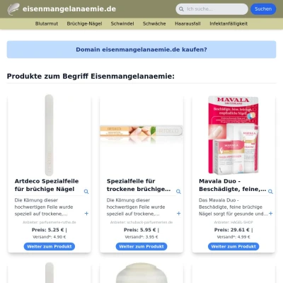 Screenshot eisenmangelanaemie.de