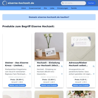 Screenshot eiserne-hochzeit.de