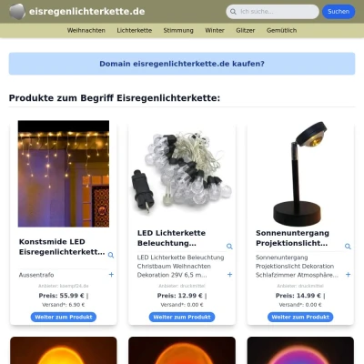 Screenshot eisregenlichterkette.de