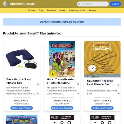 Screenshot elastminute.de