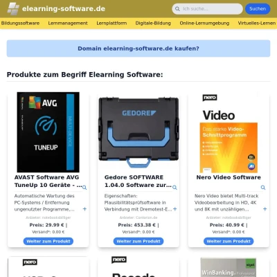 Screenshot elearning-software.de