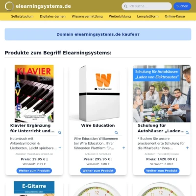 Screenshot elearningsystems.de