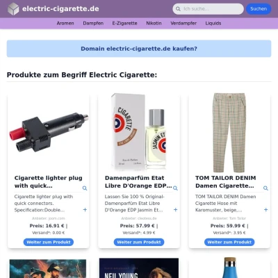 Screenshot electric-cigarette.de