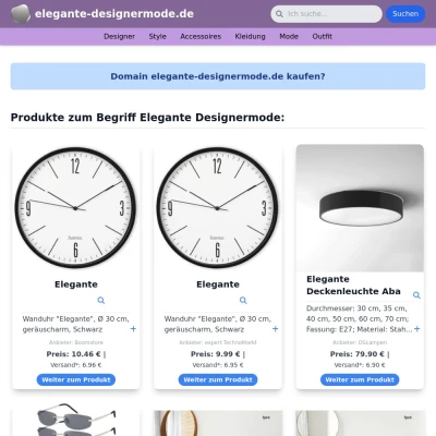 Screenshot elegante-designermode.de