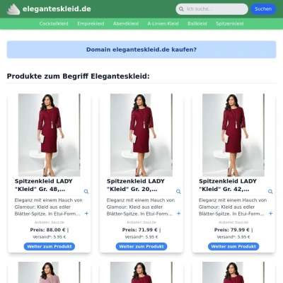 Screenshot eleganteskleid.de