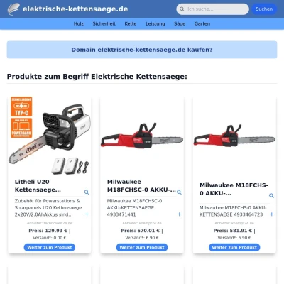 Screenshot elektrische-kettensaege.de