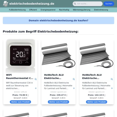 Screenshot elektrischebodenheizung.de