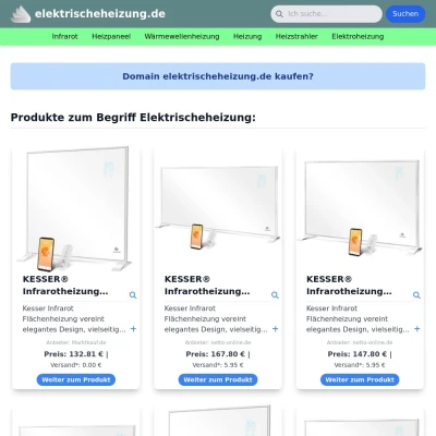 Screenshot elektrischeheizung.de