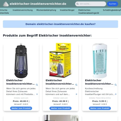 Screenshot elektrischer-insektenvernichter.de