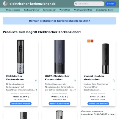 Screenshot elektrischer-korkenzieher.de