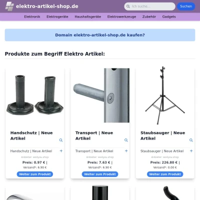 Screenshot elektro-artikel-shop.de