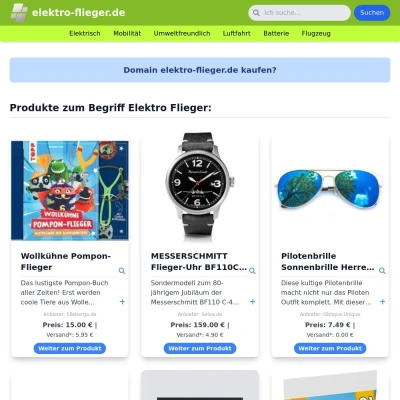 Screenshot elektro-flieger.de