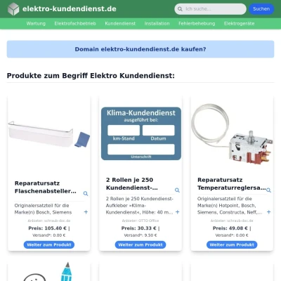 Screenshot elektro-kundendienst.de
