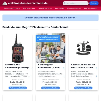 Screenshot elektroautos-deutschland.de