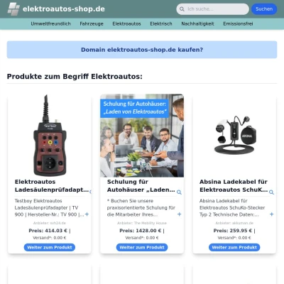 Screenshot elektroautos-shop.de