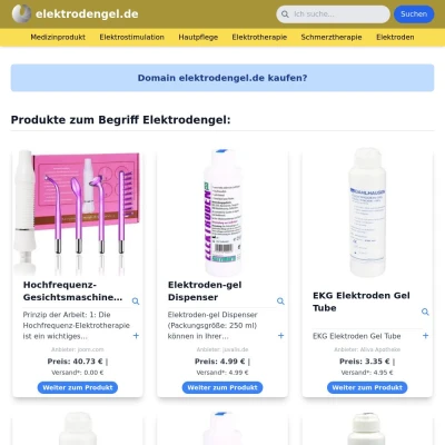 Screenshot elektrodengel.de