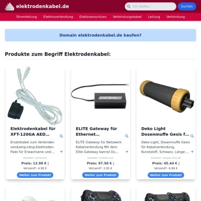 Screenshot elektrodenkabel.de