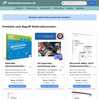 Screenshot elektrodiscounter.de