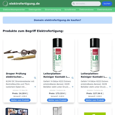 Screenshot elektrofertigung.de