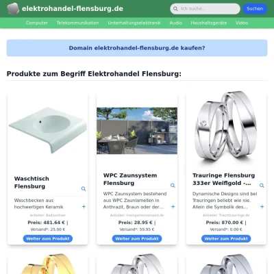 Screenshot elektrohandel-flensburg.de