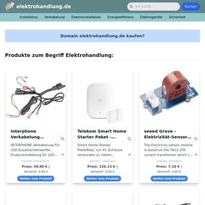 Screenshot elektrohandlung.de