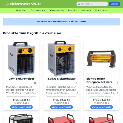 Screenshot elektroheizer24.de