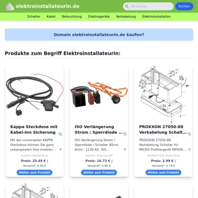 Screenshot elektroinstallateurin.de