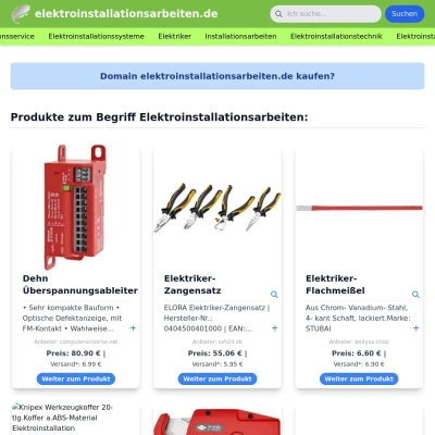 Screenshot elektroinstallationsarbeiten.de