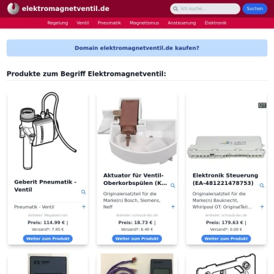 Screenshot elektromagnetventil.de