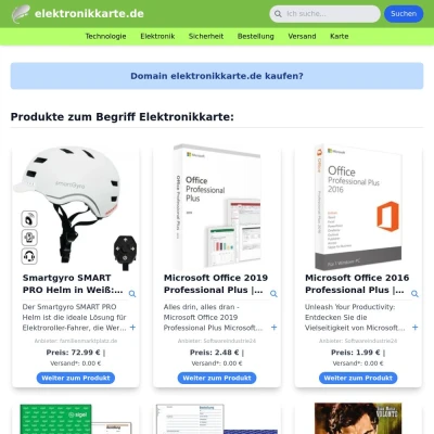 Screenshot elektronikkarte.de
