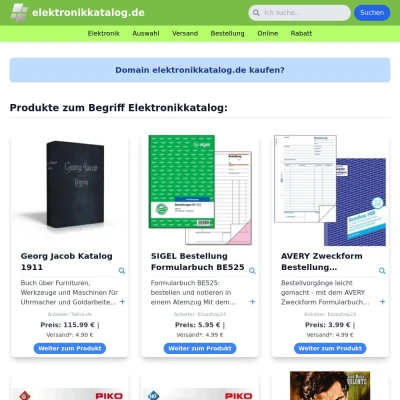 Screenshot elektronikkatalog.de