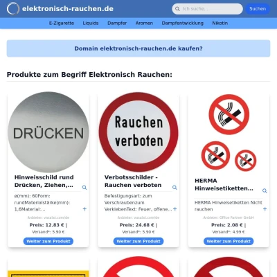 Screenshot elektronisch-rauchen.de