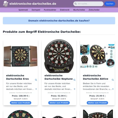 Screenshot elektronische-dartscheibe.de