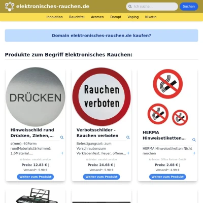 Screenshot elektronisches-rauchen.de